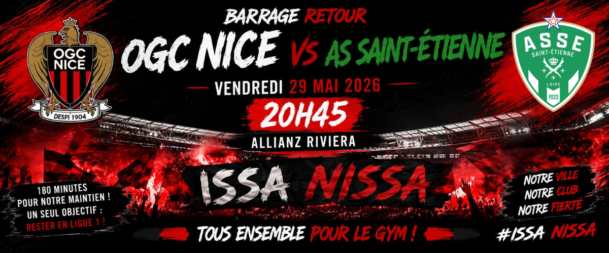 BARRAGE RETOUR OGCNICE - AS ST ETIENNE