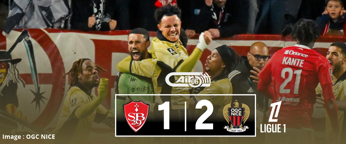 Nice renverse Brest et s’impose à l’extérieur pour la première fois de la saison (1-2)